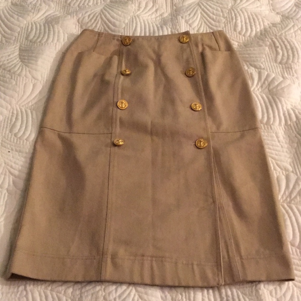 Vintage Guy Laroroche Khaki Pencil Skirt, 28”